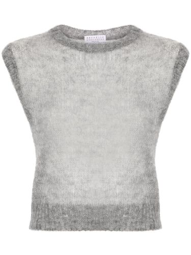 Mohair Wool Short Sleeves Sweater - Brunello Cucinelli - Modalova