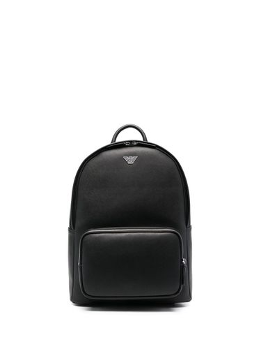 Regenerated Leather Backpack - Emporio Armani - Modalova