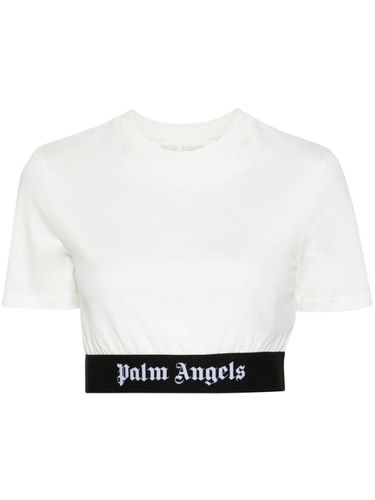 Logo Cotton Cropped T-shirt - Palm Angels - Modalova