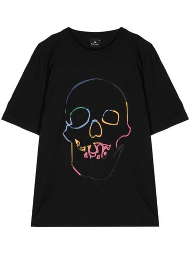 Linear Skull Print Cotton T-shirt - PS Paul Smith - Modalova
