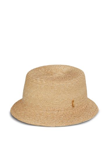 Woven Straw Fedora Hat - Saint Laurent - Modalova