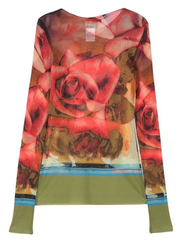 Roses Print Mesh Long Sleeve Top - Jean Paul Gaultier - Modalova