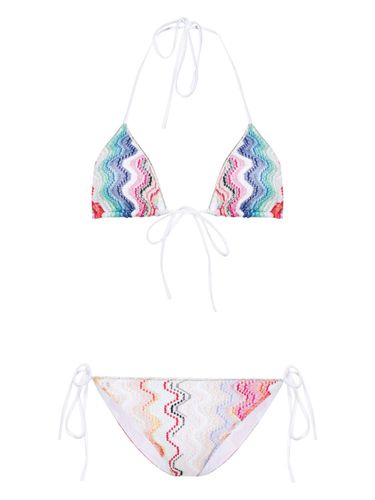 Zig Zag Motif Triangle Bikini Set - Missoni Beachwear - Modalova