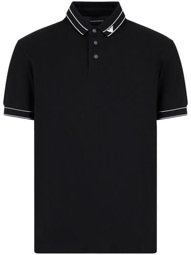 Logo Cotton Polo Shirt - Emporio Armani - Modalova