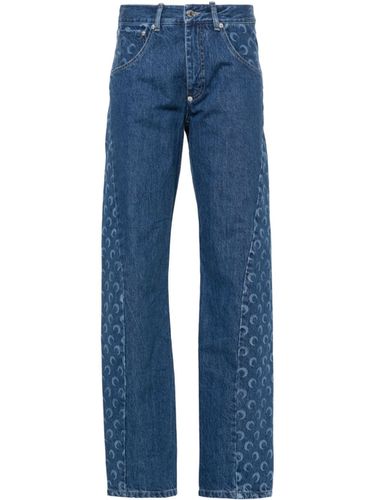 Moon Print Denim Jeans - Marine Serre - Modalova