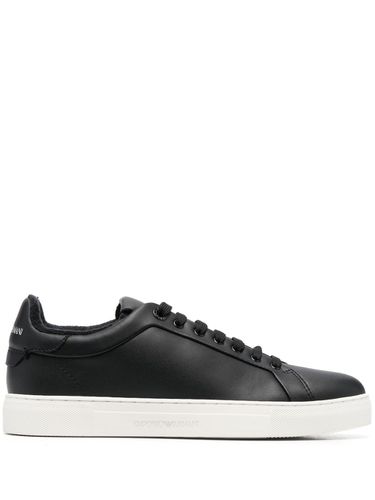 Logo Leather Sneakers - Emporio Armani - Modalova