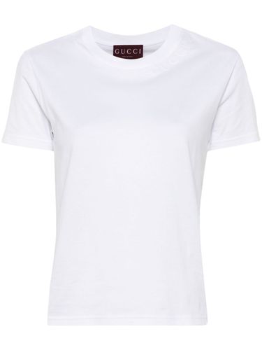 Embroidered Logo Cotton T-shirt - Gucci - Modalova