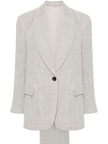 Linen Single-breasted Suit - Brunello Cucinelli - Modalova