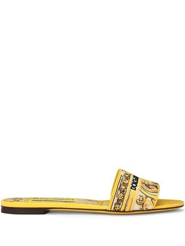Maiolica Print Flat Sandals - Dolce & Gabbana - Modalova