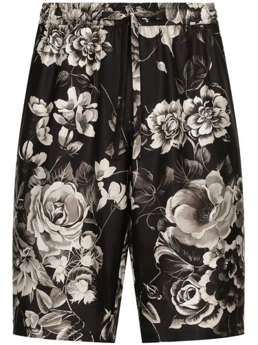 Flower Print Silk Shorts - Dolce & Gabbana - Modalova