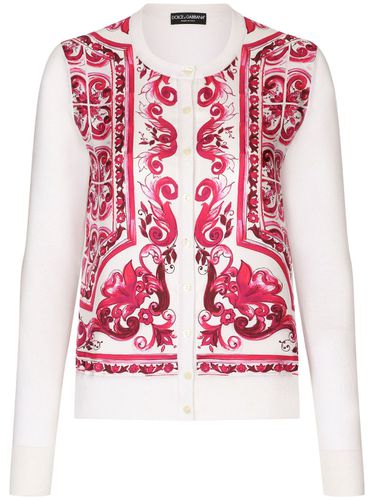 Maiolica Print Silk Cardigan - Dolce & Gabbana - Modalova