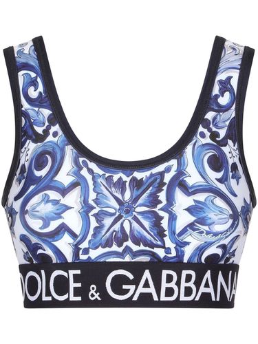 Maiolica Printed Jersey Top - Dolce & Gabbana - Modalova