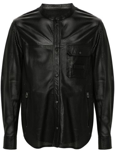 Perforated Leather Jacket - Emporio Armani - Modalova