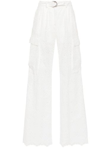 Embroidered Cotton Blend Trousers - Ermanno - Modalova