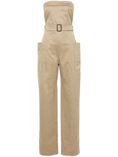 Cotton Gabardine Jumpsuit - Saint Laurent - Modalova