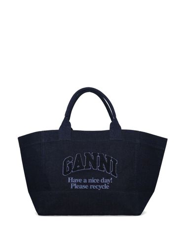 GANNI - Xxl Denim Tote Bag - Ganni - Modalova