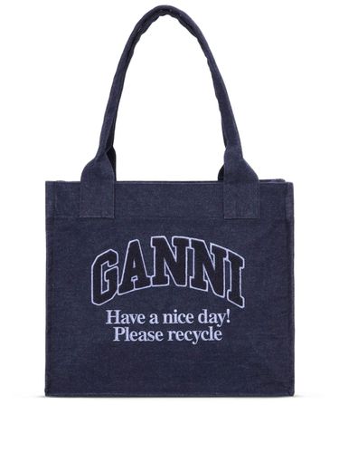 GANNI - Denim Large Tote Bag - Ganni - Modalova