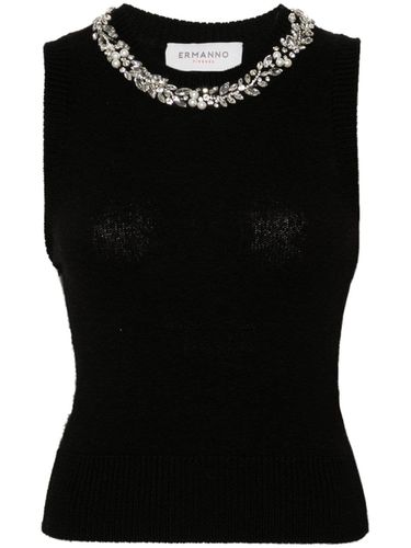 Wool Blend Embroidered Vest - Ermanno - Modalova