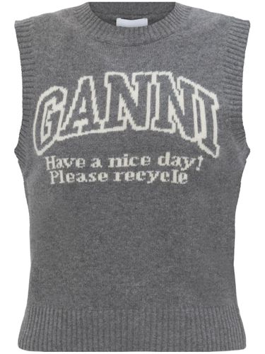 GANNI - Logo Wool Vest - Ganni - Modalova