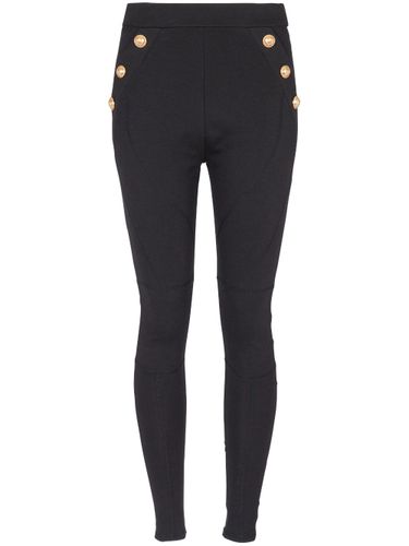 Cotton Blend Buttoned Leggings - Balmain - Modalova