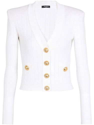 Buttoned V-necked Cardigan - Balmain - Modalova