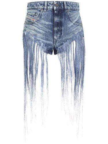 DIESEL - Denim Fringed Shorts - Diesel - Modalova