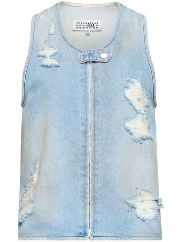 Denim Zipped Vest - MM6 Maison Margiela - Modalova