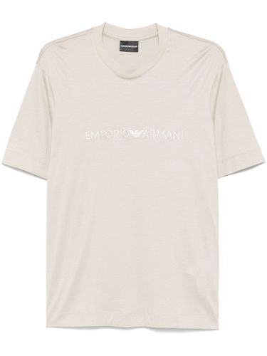 Embroidered Logo T-shirt - Emporio Armani - Modalova