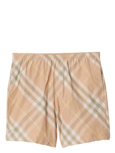 Swim Shorts With Tartan Print - Burberry - Modalova