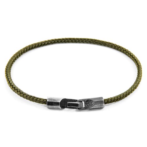 Khaki Talbot Silver and Rope Bracelet - ANCHOR & CREW - Modalova