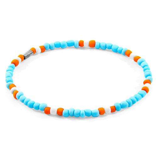 Turquoise - Orange Oscar Silver and Glass SKINNY Bracelet - ANCHOR & CREW - Modalova