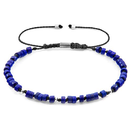 Turquoise Percy Silver and Stone SKINNY Macrame Bracelet - ANCHOR & CREW - Modalova