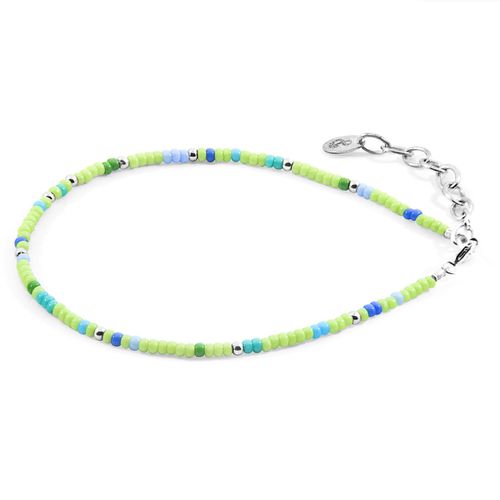 Turquoise Ellie Silver and Miyoko Glass Bracelet - ANCHOR & CREW - Modalova