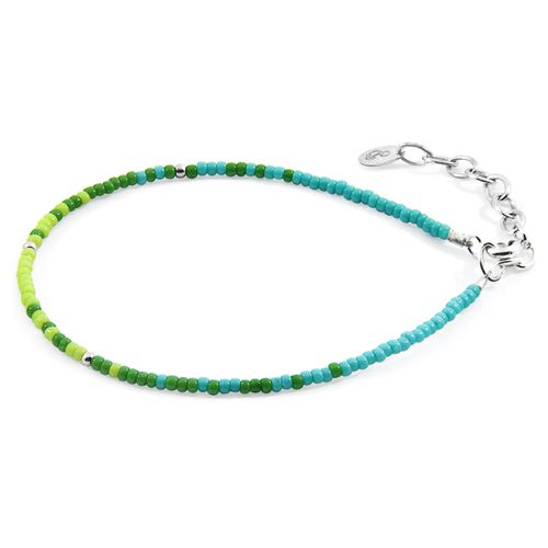 Turquoise Paulina Silver and Miyoko Glass Bracelet - ANCHOR & CREW - Modalova