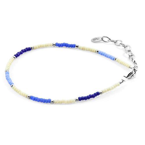 Off White Zoey Silver and Miyoko Glass Bracelet - ANCHOR & CREW - Modalova