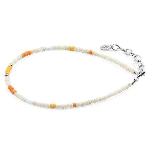 Off - Yellow Layla Silver and Miyoko Glass Bracelet - ANCHOR & CREW - Modalova