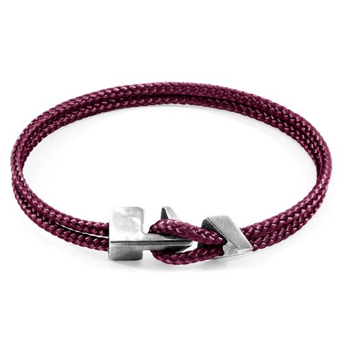 Aubergine Brixham Silver and Rope Bracelet - ANCHOR & CREW - Modalova