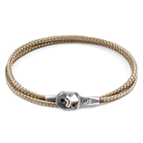 Sand Brown Tenby Silver and Rope Bracelet - ANCHOR & CREW - Modalova