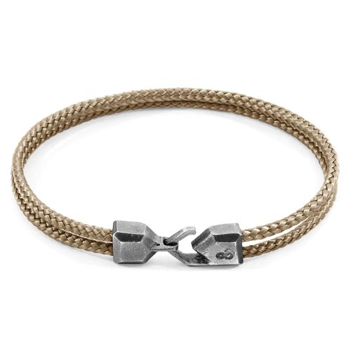 Sand Brown Cromer Silver and Rope Bracelet - ANCHOR & CREW - Modalova