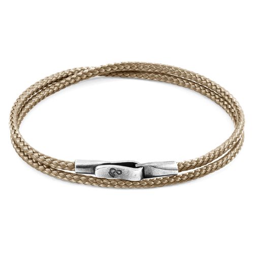 Sand Brown Liverpool Silver and Rope Bracelet - ANCHOR & CREW - Modalova