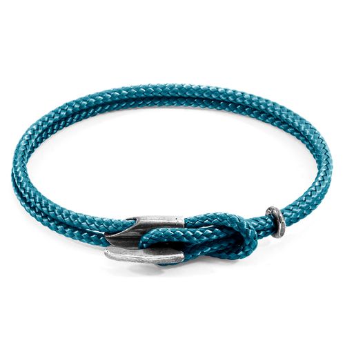 Ocean Padstow Silver and Rope Bracelet - ANCHOR & CREW - Modalova