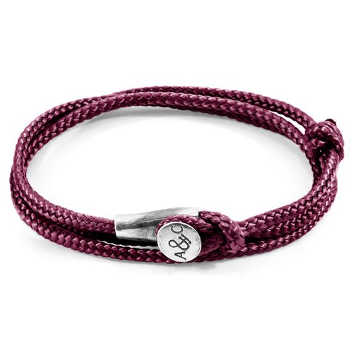 Aubergine Dundee Silver and Rope Bracelet - ANCHOR & CREW - Modalova