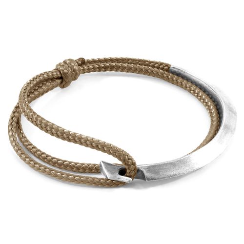 Sand Brown Hove Silver and Rope Bracelet - ANCHOR & CREW - Modalova