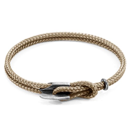 Sand Brown Padstow Silver and Rope Bracelet - ANCHOR & CREW - Modalova