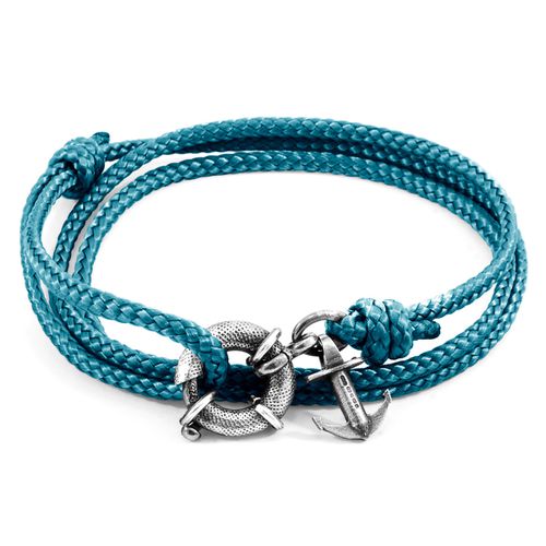 Ocean Clyde Anchor Silver and Rope Bracelet - ANCHOR & CREW - Modalova