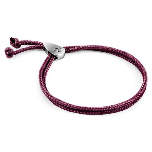 Aubergine Pembroke Silver and Rope Bracelet - ANCHOR & CREW - Modalova