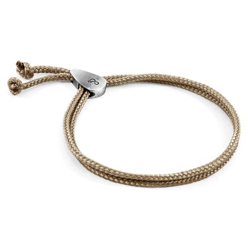 Sand Brown Pembroke Silver and Rope Bracelet - ANCHOR & CREW - Modalova