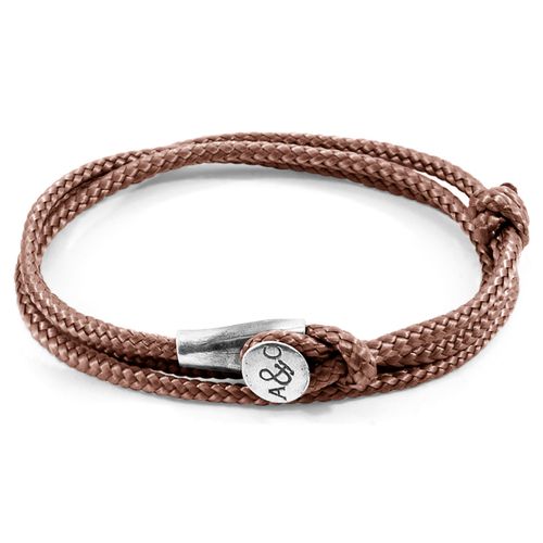 Copper Pink Dundee Silver and Rope Bracelet - ANCHOR & CREW - Modalova