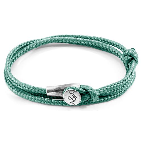 Mint Green Dundee Silver and Rope Bracelet - ANCHOR & CREW - Modalova