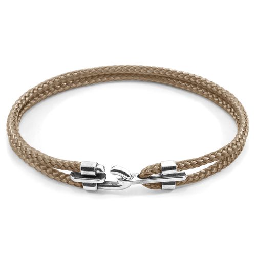 Sand Brown Canterbury Silver and Rope Bracelet - ANCHOR & CREW - Modalova